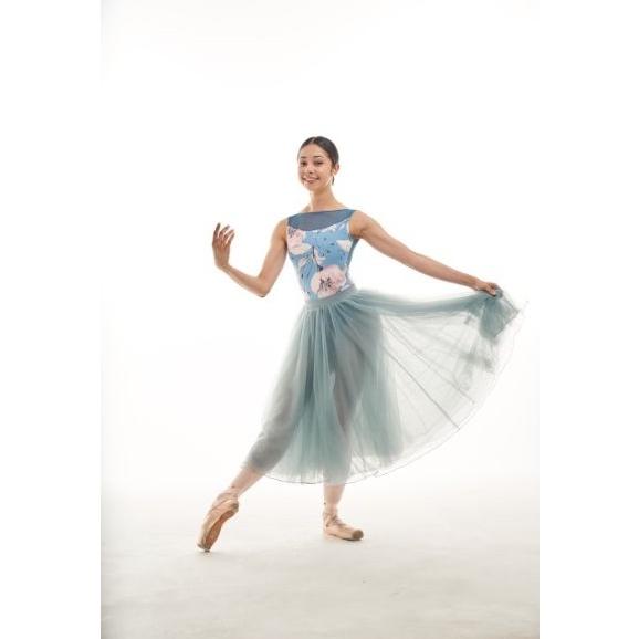 バレエ レオタード 大人 ジュニア ボートネック 花柄 フラワー