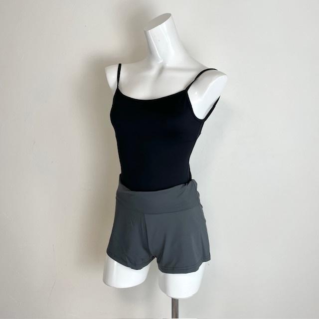 バレエ ショートパンツ ハイウエスト 黒 グレー 無地 : バレエ専門店