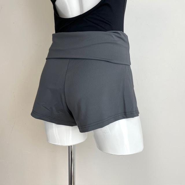 バレエ ショートパンツ ハイウエスト 黒 グレー 無地 : バレエ専門店
