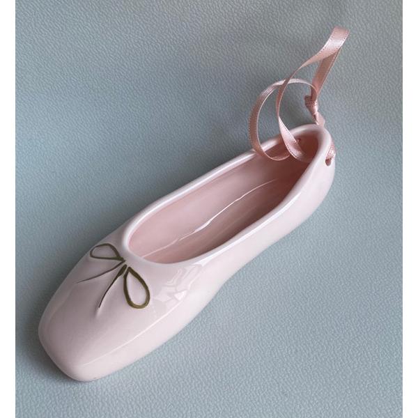 バレエ ギフト 陶器で出来たトウシューズ ピンク 小物入れ 日本製