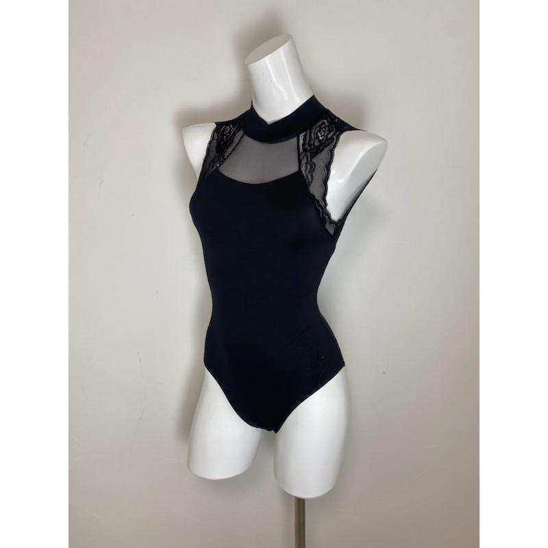 Sansha バレエ レオタード 大人 黒 ホルターネック ジュニア