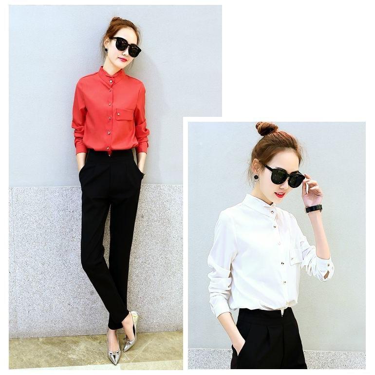 上下セット 長袖シャツ ロングパンツ 2点セット レディース 長袖 シャツ ブラウス スタンドカラー テーパードパンツ タックパンツ 無地 シンプル 6qneo3um おとりよせ Com 通販 Yahoo ショッピング