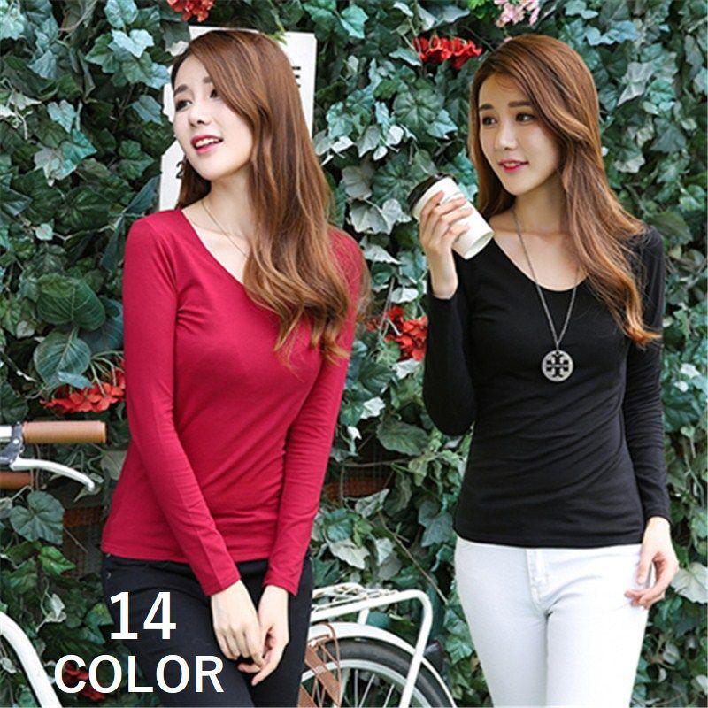 レディース ｔシャツ カットソー トップス 長袖 ラウンドネック 厚手 タイト 通気性 ぴったりめ ぴったり ピッタリ シンプル 無地 単色 ソリッド A Top おとりよせ Com 通販 Yahoo ショッピング