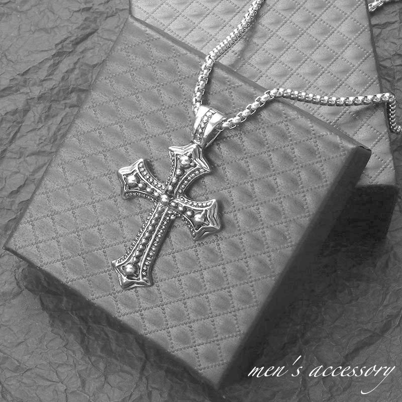 ネックレス ペンダント クロス 十字架 チェーン メンズ 男性用 アクセサリー かっこいい カッコイイ おしゃれ お洒落 シルバーカラー プレゼント Acc おとりよせ Com 通販 Yahoo ショッピング