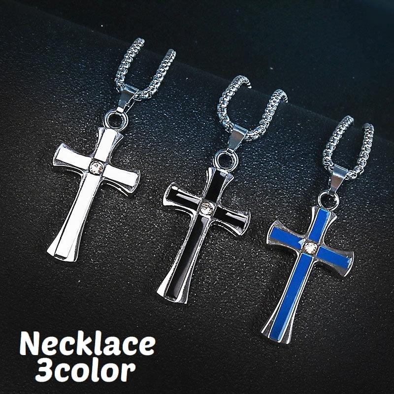 ネックレス ペンダント メンズ アクセサリー ラインストーン チェーン クロス 十字架 シンプル おしゃれ かっこいい カジュアル プレゼント ギフト 定価の ｏｆｆ