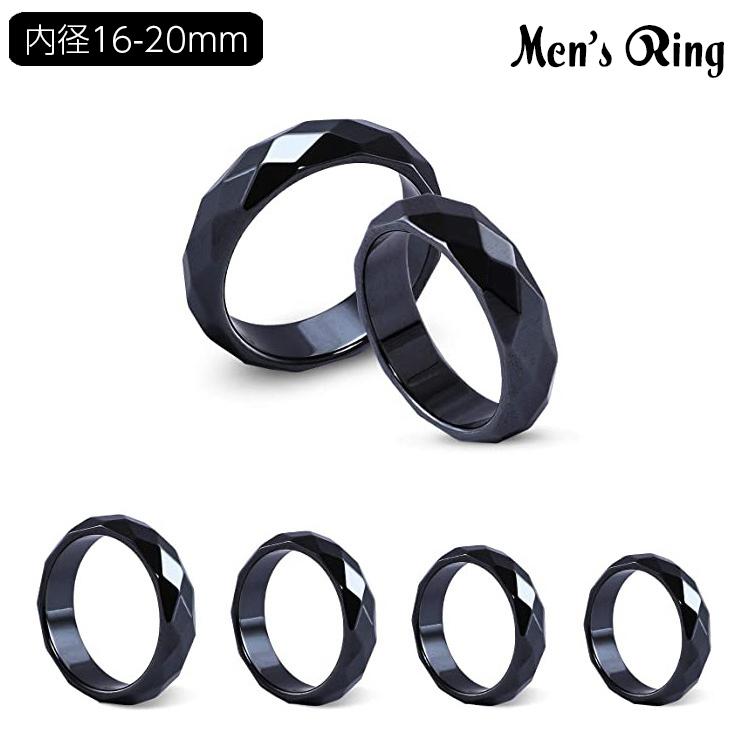 指輪 リング メンズ 男性用 アクセサリー 内径16mm 17mm 18mm 19mm mm シンプル おしゃれ かっこいい 多面カット ブラック Acc おとりよせ Com 通販 Yahoo ショッピング