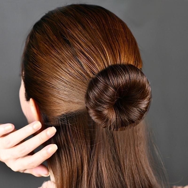 選べる17色 送料無料 お団子ヘア メーカー おだんご ヘアアレンジ 髪飾り 可愛い お団子グッズ バレエ 髪留め ドーナツ 簡単 ヘアセット リボン 花火大会 祭り シンプル 大人 子供 まとめ髪 Firststep 3pcs特大ヘアドーナツリングスタイラーメーカー 2のブラウンパック