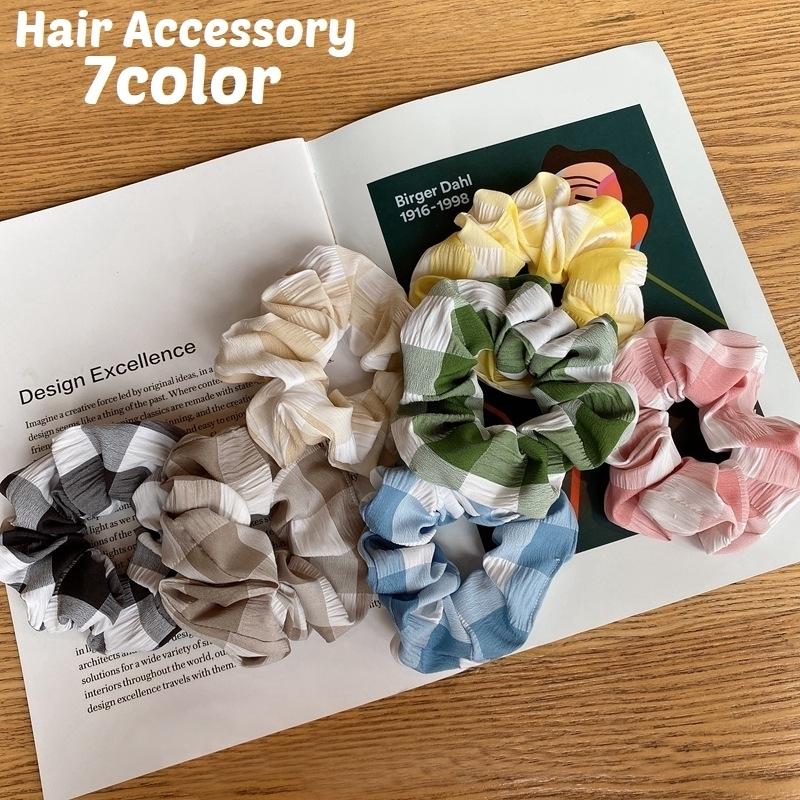 シュシュ ヘアゴム レディース ヘアアクセサリー 髪飾り 髪留め まとめ髪 ヘアアレンジ チェック シンプル カジュアル デイリー 普段使い かわいい Acc おとりよせ Com 通販 Yahoo ショッピング
