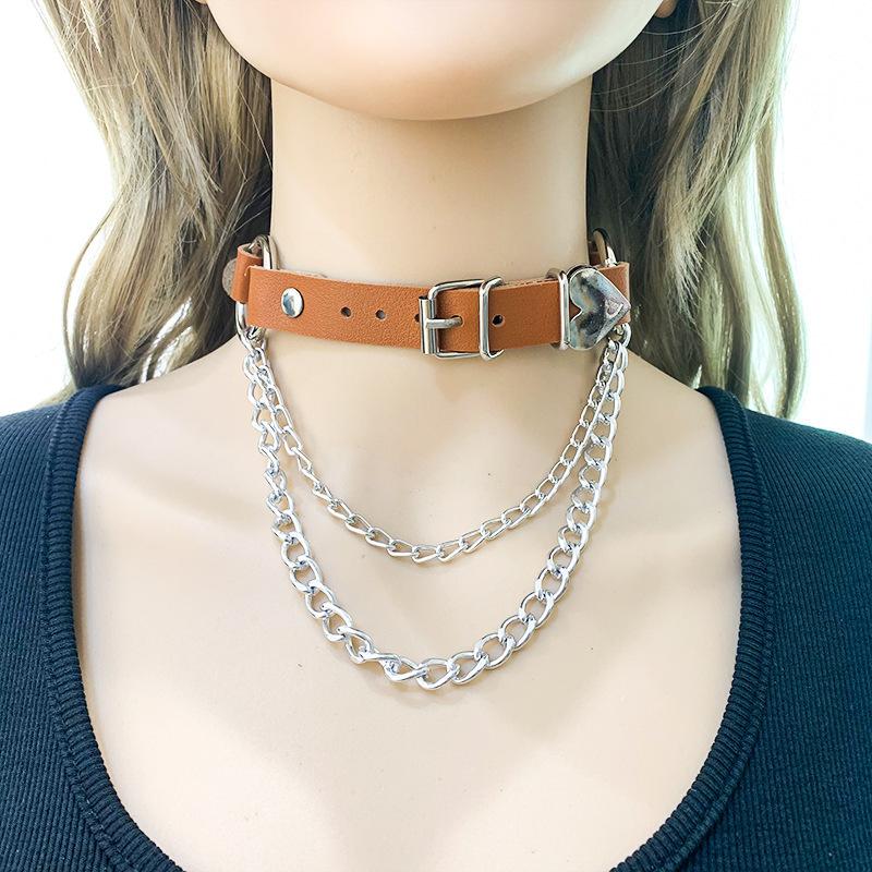 チョーカー レディース 女性用 アクセサリー 首輪 首飾り レザー調 チェーン付き ハート ベルト パンク ロック かっこいい おしゃれ Acc おとりよせ Com 通販 Yahoo ショッピング