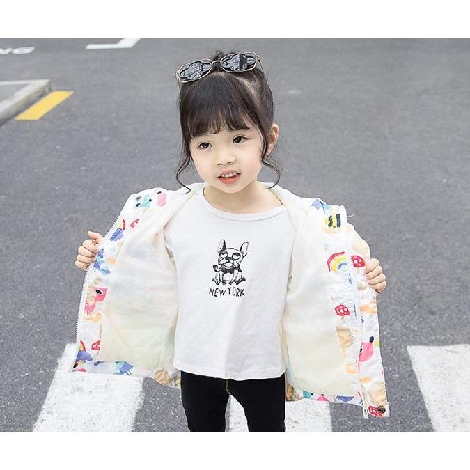 パーカー ジップアップ アウター ウインドブレーカー ジャンパー キッズ ベビー 子供 女の子 イラスト プリント フード ピンク ホワイト Aut おとりよせ Com 通販 Yahoo ショッピング