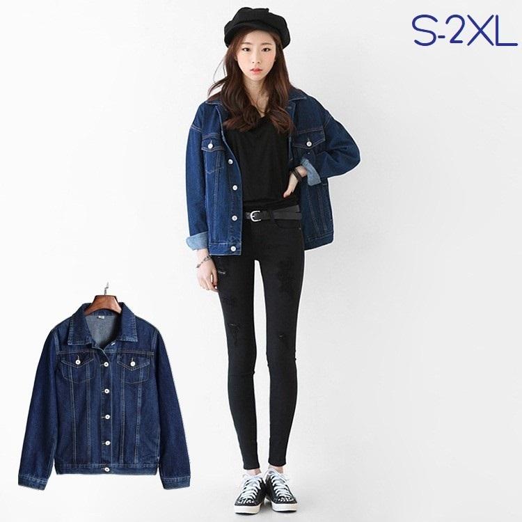 デニムジャケット 長袖 レディース 女性 婦人 アウター Gジャン ジージャン 大きいサイズ ゆったり 前開き 前ボタン 羽織り ラフ レギュラーカラ Aut おとりよせ Com 通販 Yahoo ショッピング