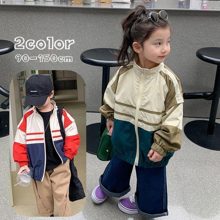 ウインドブレーカー ジャンパー ブルゾン 子供服 キッズ ベビー ジュニア 女の子 男の子 アウター 上着 ジップアップ カジュアル おしゃれ ライン 保存版