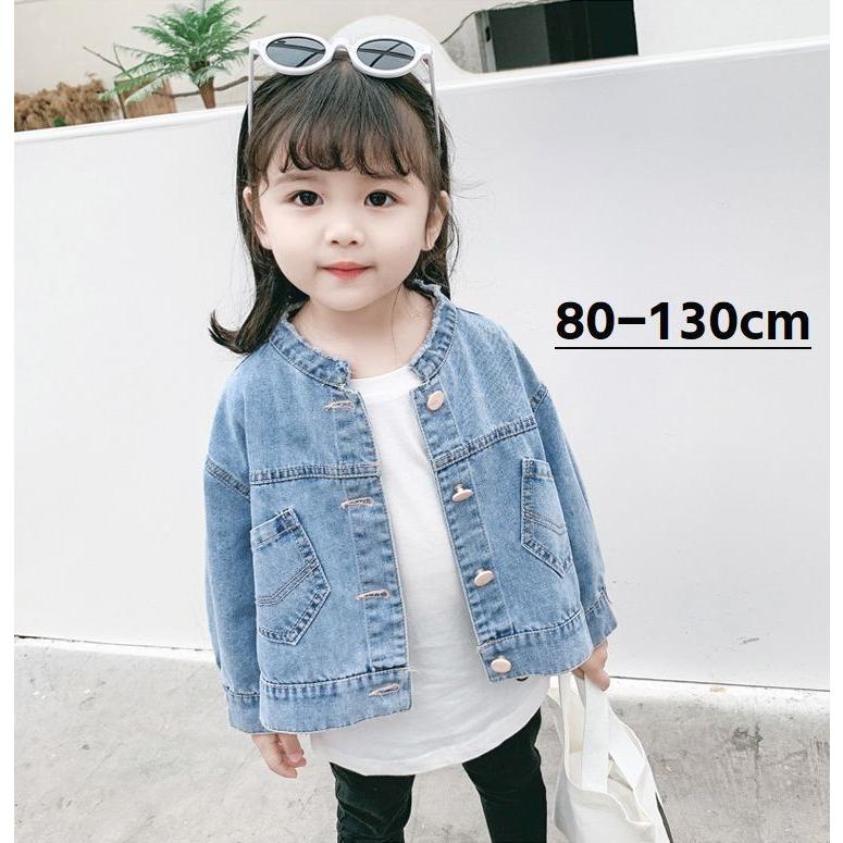デニムジャケット ジージャン 長袖 キッズ 子供 女子 女の子 キッズ服 子供服 アウター バンドカラー 立ち襟 4つボタン ポケット付き 春 秋 ロ Aut おとりよせ Com 通販 Yahoo ショッピング