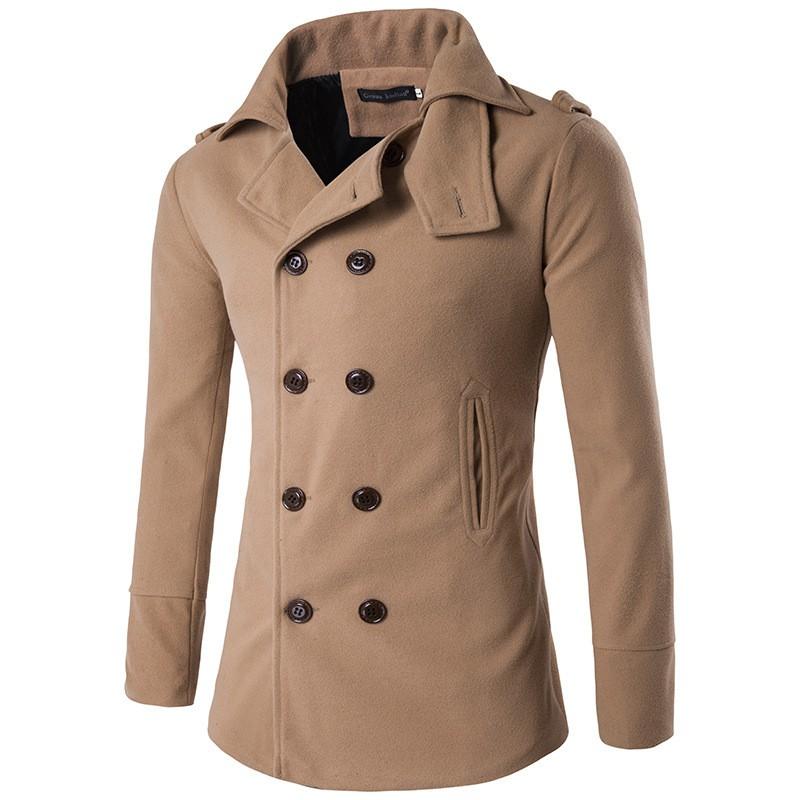 コート メンズ 冬 おしゃれ あったかい ダブルブレスト ショート スリム 無地 ピーコート シンプル アウター カーキ Aut おとりよせ Com 通販 Yahoo ショッピング