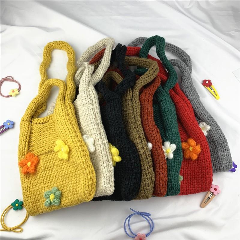トートバッグ ハンドバッグ 2wayバッグ ニット ざっくり編み 手編み風 子供用 キッズ カバン 鞄 花 フラワー 可愛い かわいい 女の子 女児 Bag 980 おとりよせ Com 通販 Yahoo ショッピング