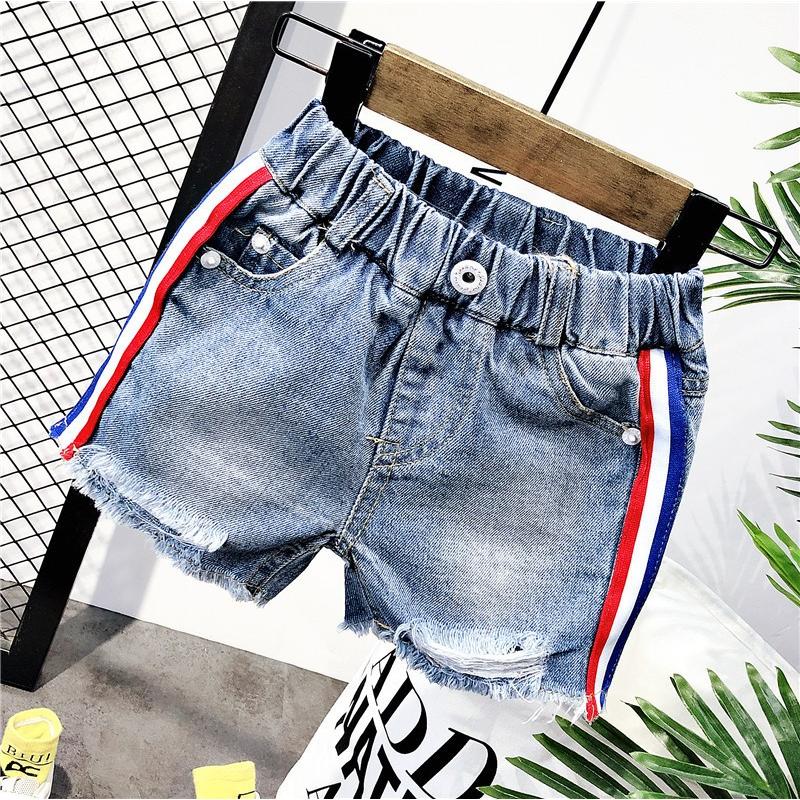 パンツ ショートパンツ デニムパンツ キッズ 子供 女の子 男の子 ボトムス ジーンズ サイドライン 3本ライン 裾カットデザイン 破れデザイン フロ Bot おとりよせ Com 通販 Yahoo ショッピング