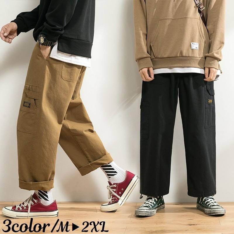 カーゴパンツ ワイドパンツ バギーパンツ ロングパンツ 長ズボン メンズ ボトムス ウエストゴム ポケット付き ゆるカジ カジュアル 裾絞り ワンポイ Bot おとりよせ Com 通販 Yahoo ショッピング