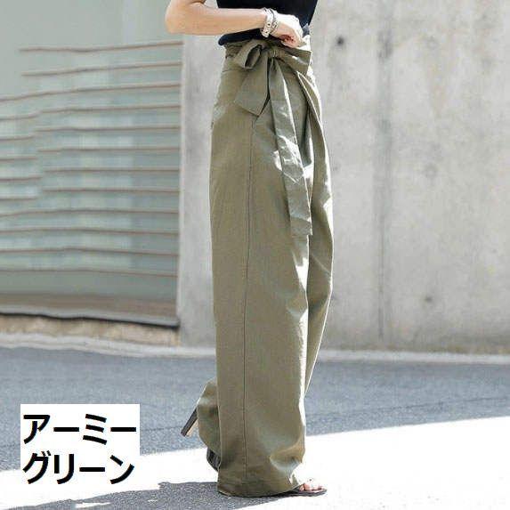 ギフト ワイドパンツ レディース ボトムス ロング 長ズボン ウエストリボン 無地 おしゃれ かっこいい きれいめ クール 上品 オフィス 通勤 通学 シック Karolinemedeiros Com Br