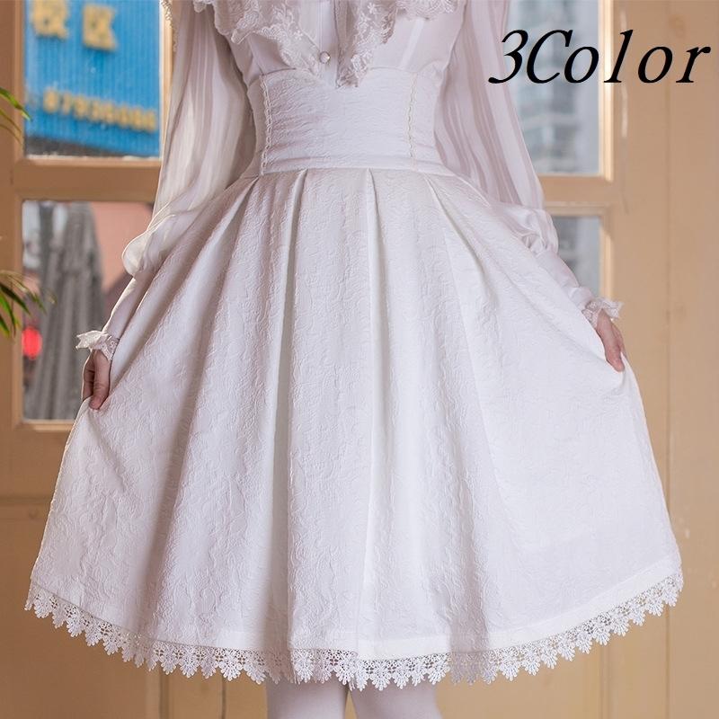 スカート レディース 膝丈 ひざ丈 ロリータ ロリィタ コスプレ レース フレア コルセット調 ハイウエスト クラシカル 花柄 おしゃれ かわいい 衣 Bot おとりよせ Com 通販 Yahoo ショッピング