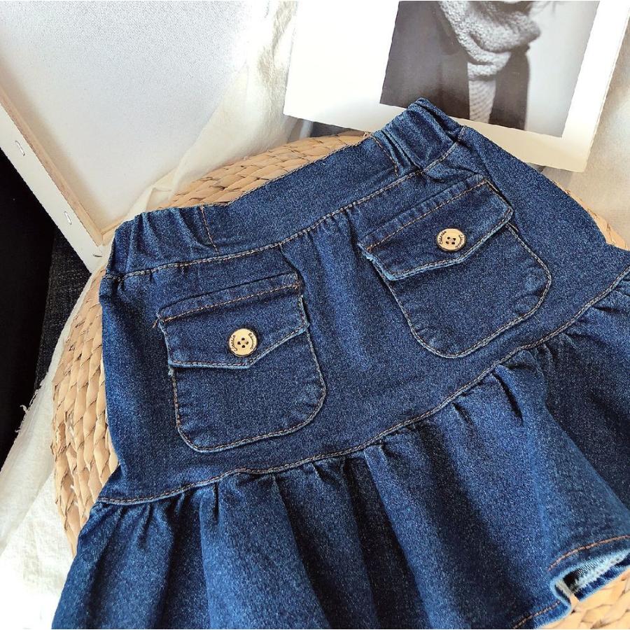 スカート デニムスカート フリル ボトムス フレア ジュニア キッズ 女の子 子供用 子供服 かわいい おしゃれ ミニ丈 ウエストゴム ガーリー ボタ Bot おとりよせ Com 通販 Yahoo ショッピング