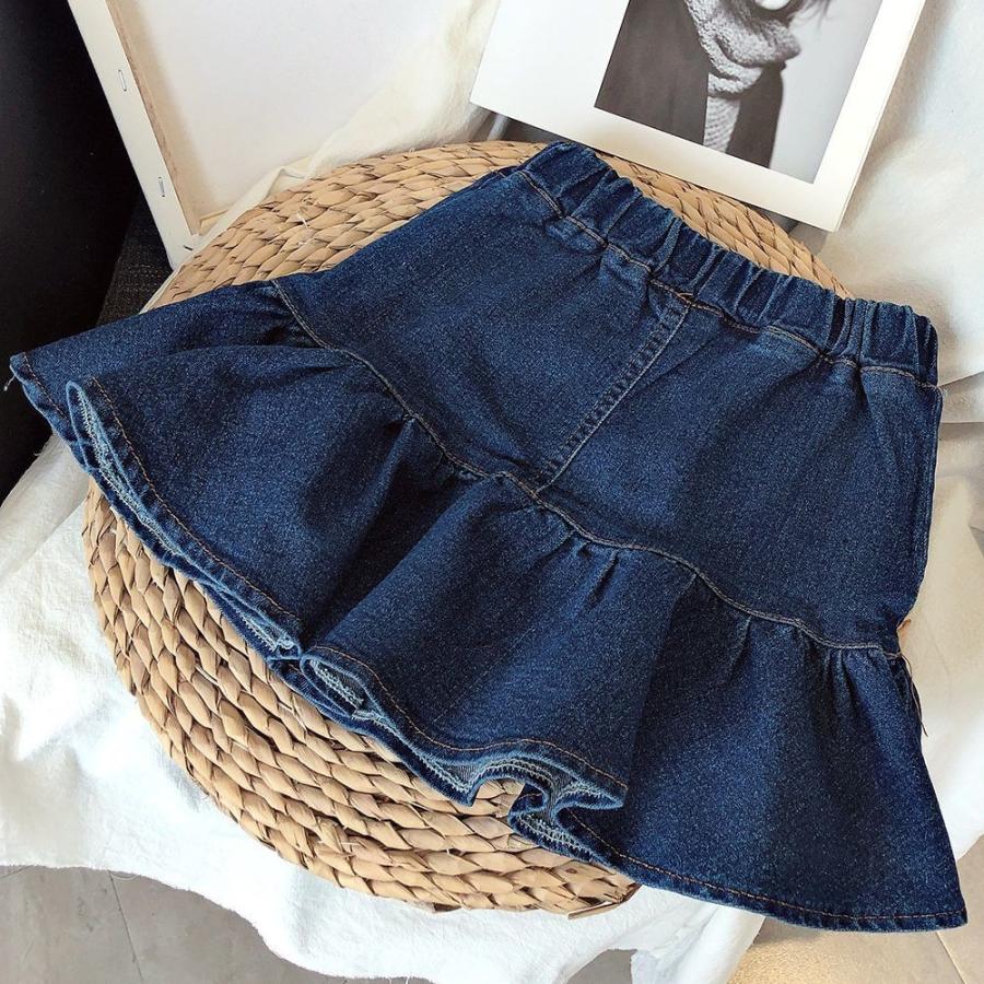 スカート デニムスカート フリル ボトムス フレア ジュニア キッズ 女の子 子供用 子供服 かわいい おしゃれ ミニ丈 ウエストゴム ガーリー ボタ Bot おとりよせ Com 通販 Yahoo ショッピング