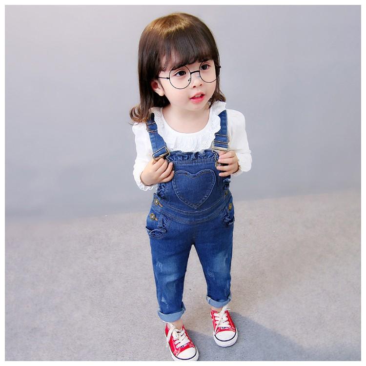 オーバーオール サロペットパンツ 子供服 キッズ ベビー 女の子 女児 デニム ハート フリフリ ボタン 金具 ポケット付き 可愛い おしゃれ Bot おとりよせ Com 通販 Yahoo ショッピング