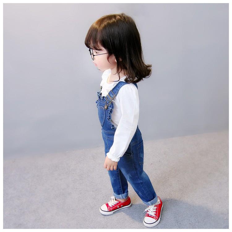 オーバーオール サロペットパンツ 子供服 キッズ ベビー 女の子 女児 デニム ハート フリフリ ボタン 金具 ポケット付き 可愛い おしゃれ Bot おとりよせ Com 通販 Yahoo ショッピング