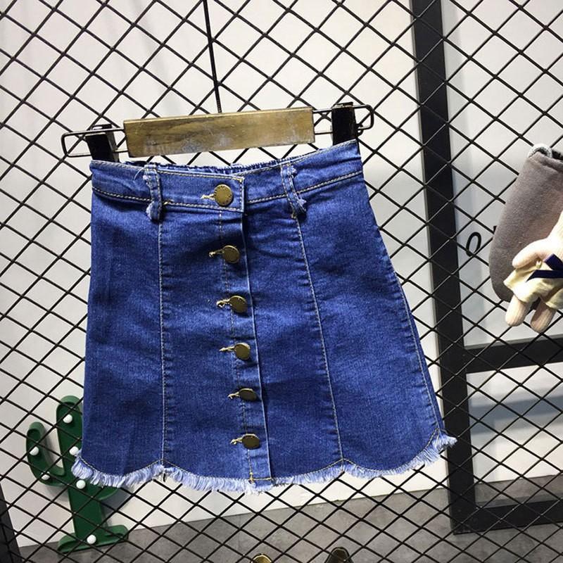 ミニスカート デニムスカート フレイドヘム フロントボタン 子供服 キッズ ボトムス ジーンズ Aライン カットオフ カジュアル おしゃれ 女の子 女 Bot おとりよせ Com 通販 Yahoo ショッピング