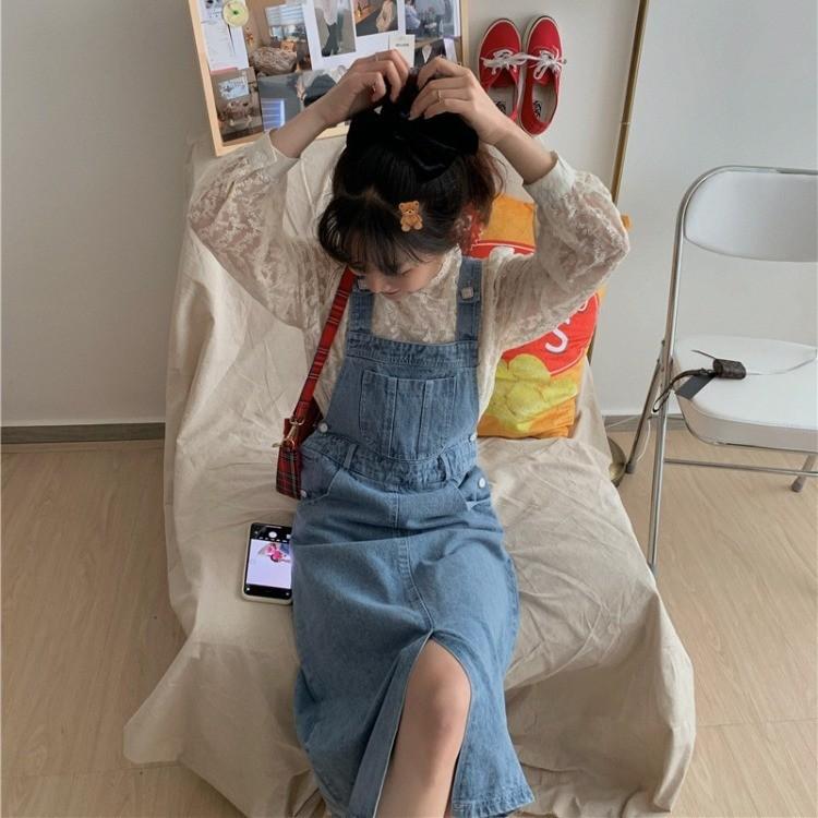 ジャンパースカート サロペット オーバーオール デニム レディース 女性 婦人 ミモレ丈 ロング 膝下 ポケット カジュアル 着回し かわいい おしゃ Bot おとりよせ Com 通販 Yahoo ショッピング