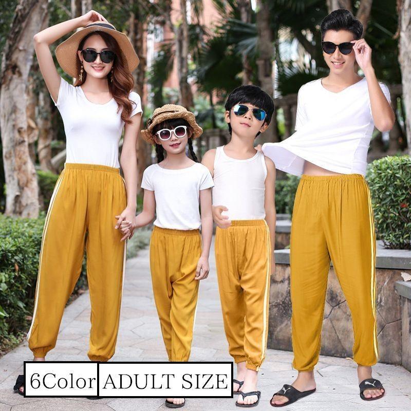 パンツ 長ズボン ボトムス 大人size ツーライン サイドライン 親子コーデ お揃い ウエストゴム 運動 ランニング ダンス 女性 男性 レディース Bot 1 おとりよせ Com 通販 Yahoo ショッピング