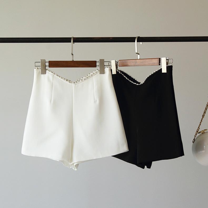 ボトムス レディース ショートパンツ バックファスナー ハイウエスト ボトムス レディース ショートパンツ バックファスナー ハイウエスト