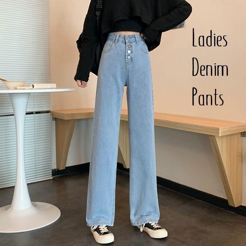 デニムパンツ ジーンズ レディース バギーパンツ ワイド ストレート ロングパンツ ジーパン ボトムス ハイウエスト おしゃれ シンプル 無地 カジュ Bot おとりよせ Com 通販 Yahoo ショッピング