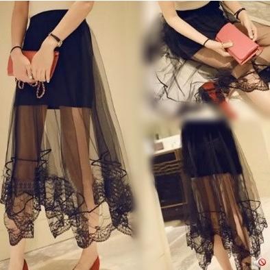 チュールスカート シースルースカート ロングスカート マキシスカート フレアスカート 重ね着風スカート レディース 春 夏 黒 大人可愛い 透け感 セ Cjyty A1079 おとりよせ Com 通販 Yahoo ショッピング