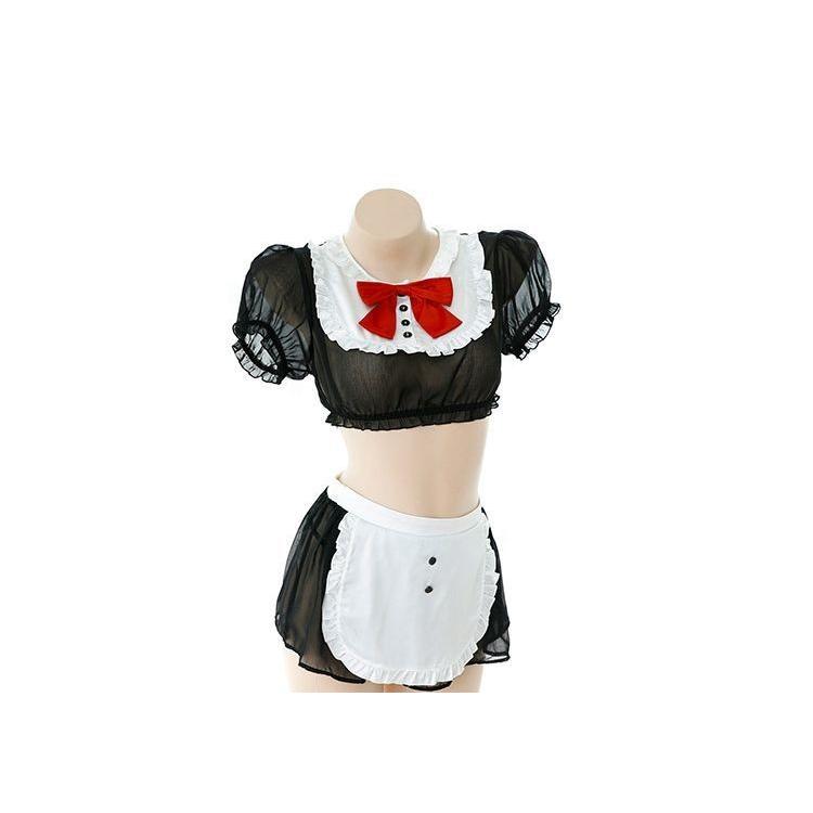 メイド服 コスチューム レディース 5点セット カチューシャ トップス エプロン 手首リング Tバックショーツ へそ出し シースルー 透け感 セクシー :cos-50916:おとりよせ.com - 通販 - Yahoo!ショッピング メイド服 コスチューム レディース 5点セット カチューシャ トップス エプロン 手首リング Tバックショーツ へそ出し シースルー 透け感 セクシー :cos-50916:おとりよせ.com - 通販 - Yahoo!ショッピング