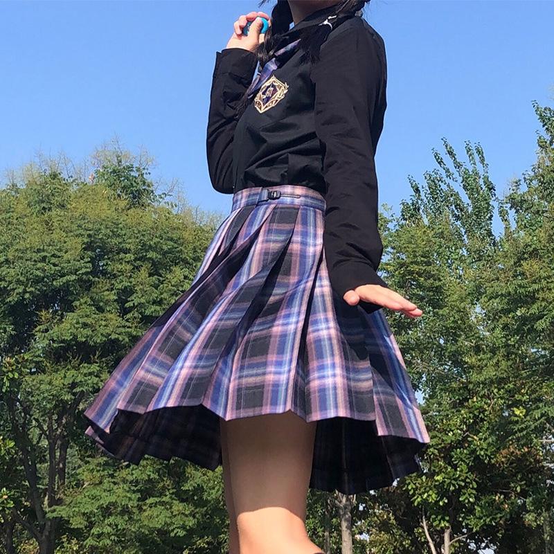 コスチューム コスプレ プリーツスカート レディース チェック 学生服 制服 中学生 高校生 女の子 かわいい おしゃれ ブルー ユニフォーム ガール Cos 1 おとりよせ Com 通販 Yahoo ショッピング