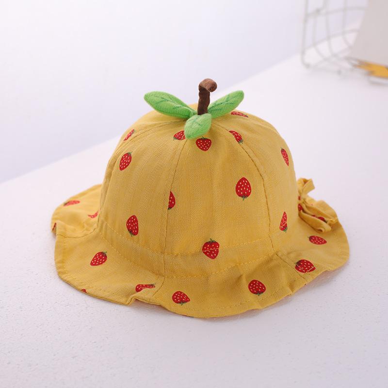 ハット ベビー キッズ 赤ちゃん 子供用 男の子 女の子 帽子 つば付き ゴム付き いちご フルーツ 果物 日除け 紫外線対策 お散歩 お出かけ 外遊 Hat おとりよせ Com 通販 Yahoo ショッピング
