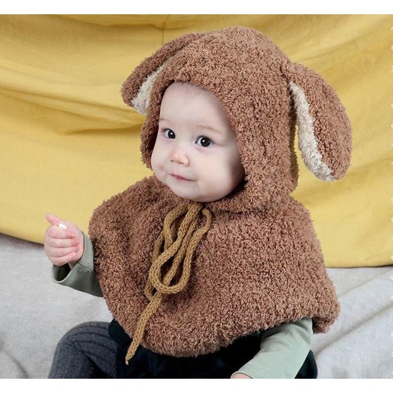 フード付きポンチョ 帽子 ベビーマント 赤ちゃん 男の子 女の子 耳つき ベビーポンチョ 防寒 かわいい 動物 ふわふわ 暖かい  :hat-31885:おとりよせ.com - 通販 - Yahoo!ショッピング