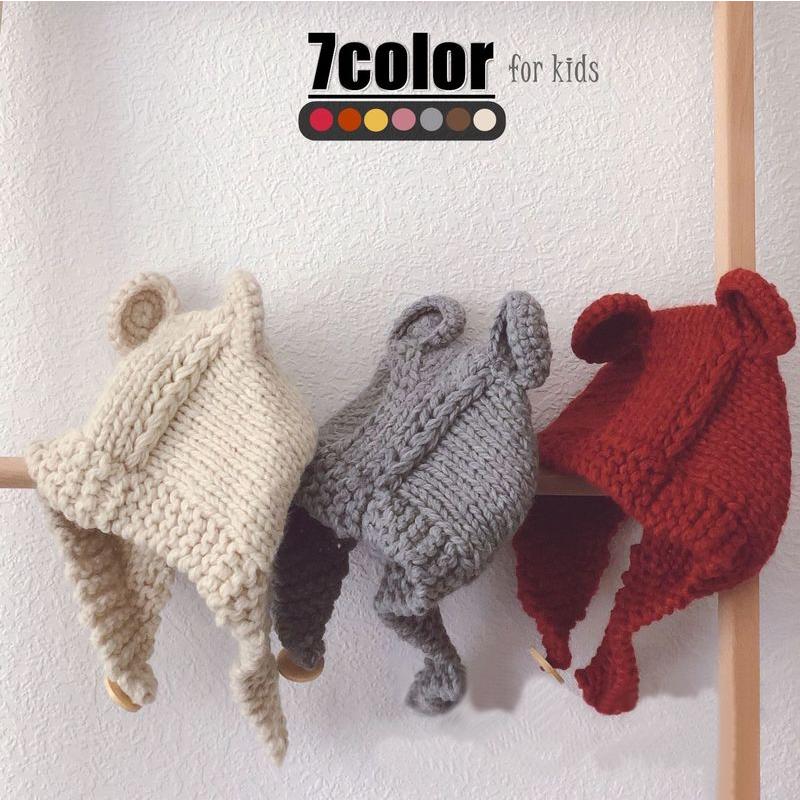 ニット帽 キッズ ベビー 帽子 子供用 女の子 男の子 耳付き ボタン留め 無地 手編み風 マウス ねずみ かわいい 赤ちゃん お出かけ 秋冬 出産祝 Hat おとりよせ Com 通販 Yahoo ショッピング