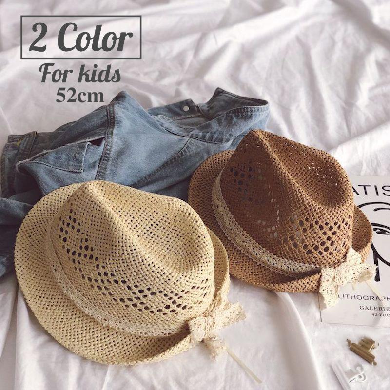 麦わら帽子 中折れ帽 ハット キッズ 子供用 男の子 女の子 つば付き リボン 無地 かわいい お出かけ お散歩 カジュアル シンプル おしゃれ 紫外 Hat おとりよせ Com 通販 Yahoo ショッピング