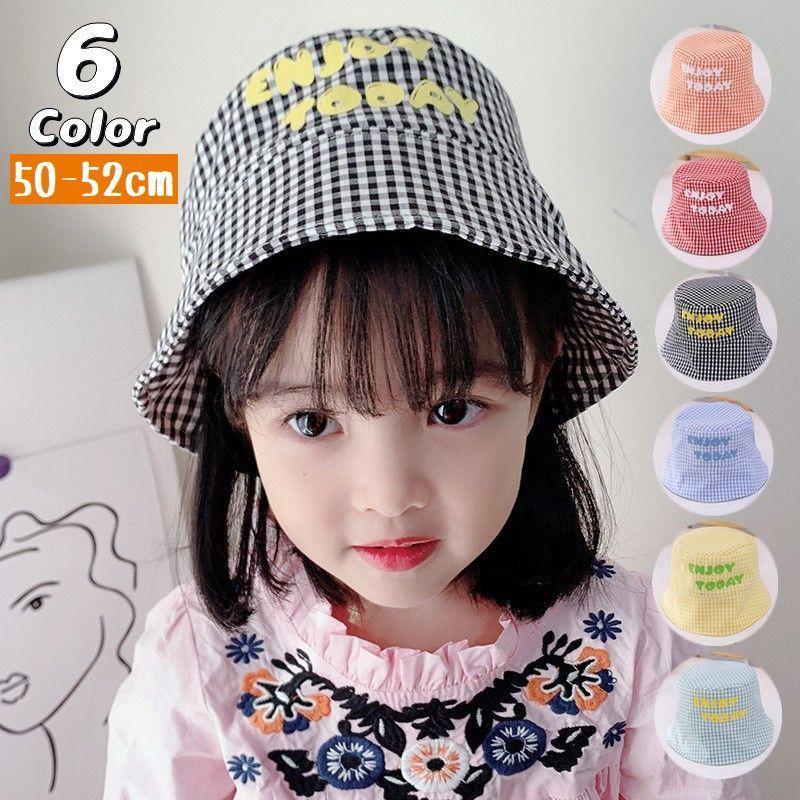 帽子 バケットハット サファリハット 子供用 キッズ 女の子 男の子 ぼうし チェック柄 英字ロゴ 日除け 紫外線対策 熱中症対策 Uv対策 カジュア Hat おとりよせ Com 通販 Yahoo ショッピング