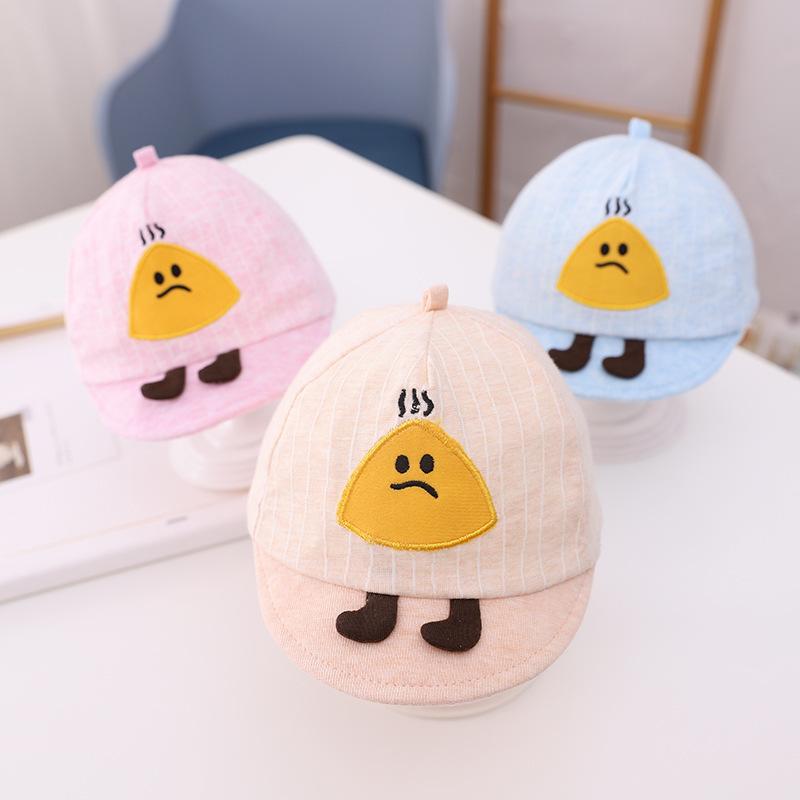 絶品 キャップ 帽子 ベビー 赤ちゃん 新生児 子供用 男の子 女の子 ファッション小物 三角 イラスト入り 足付き ボーダー 単色 ゴム入り つば付き ゆ Pisoszurbaran Es