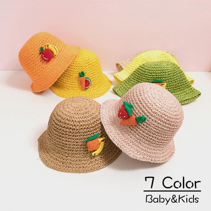 麦わら帽子 ハット ベビー キッズ 子供用 男の子 女の子 果物 夏 紫外線対策 Uv対策 かわいい お出かけ お散歩 カジュアル シンプル おしゃれ Hat おとりよせ Com 通販 Yahoo ショッピング