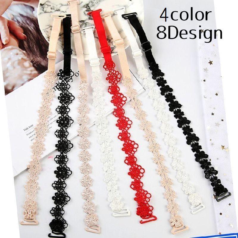 市場 送料無料 ブラ紐 ブラ オフショルダー 透明 付け替え 可愛い ブラジャーストラップ 花柄 ブラストラップ