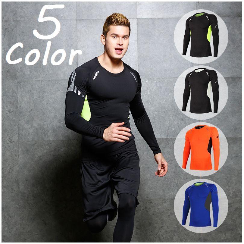 メンズ スポーツインナー Tシャツ 長袖 ラウンドネック クルーネック トップス ぴったりめ ぴったりフィット 下着 肌着 吸汗 速乾 シンプル ワン Inn おとりよせ Com 通販 Yahoo ショッピング