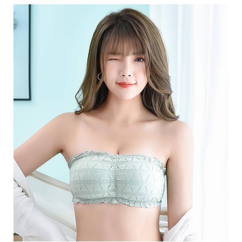 チューブトップブラ レディース 女性用 インナー 下着 カップ付き パッド入り 3段フック 肩出し メロウフリル かわいい おしゃれ ストラップレス Inn おとりよせ Com 通販 Yahoo ショッピング