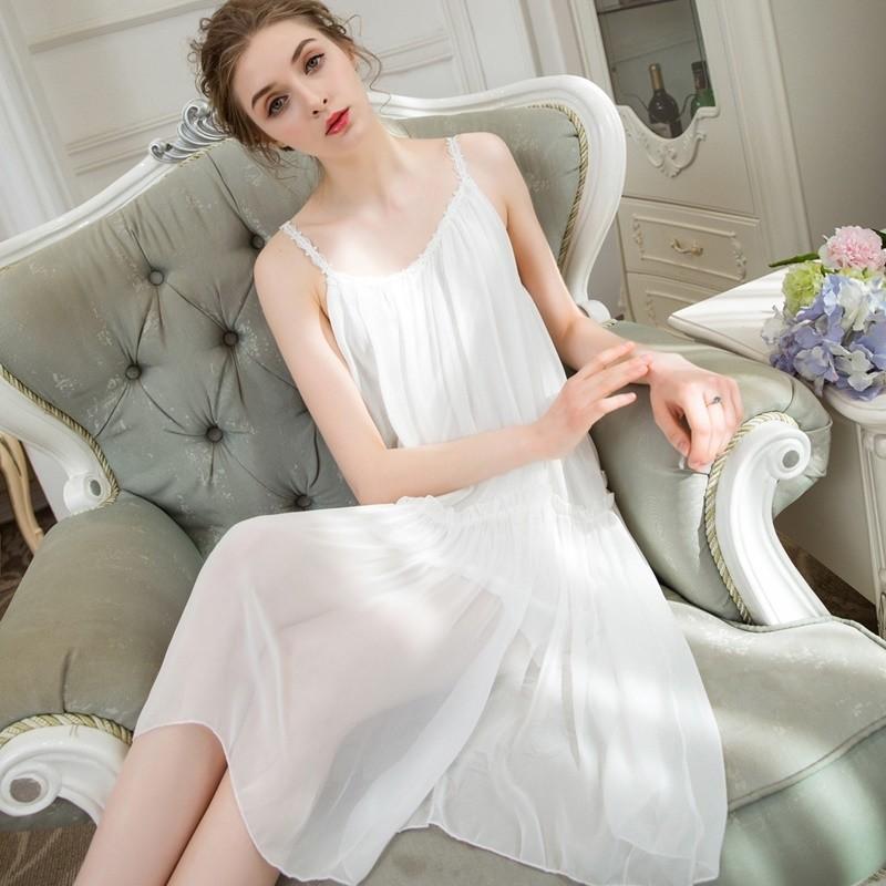 ナイトドレス ルームウエア レディース 女性 パジャマ ネグリジェ 寝間着 ワンピース キャミドレス 袖なし シフォン 夏 涼しい 無地 シンプル セ Inn おとりよせ Com 通販 Yahoo ショッピング