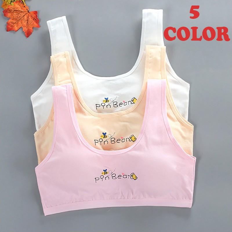 キッズ ジュニア 下着 ブラジャー ハーフトップ チューブトップ パット入り ハチ イラスト コットン 通気性 かわいい 女の子 白 オレンジ ピンク Inn おとりよせ Com 通販 Yahoo ショッピング