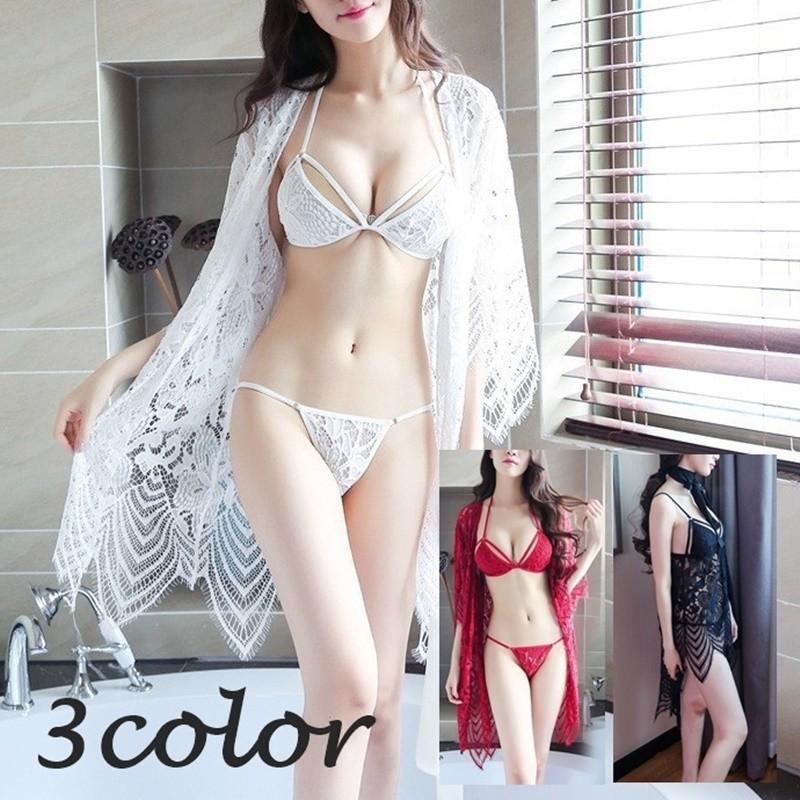 ランジェリー レディース インナー 3点セット 下着 ブラ ショーツ ガウン キャミソール スリップ ベビードール 透け透け セクシー 黒白赤 ブラッ Inn 367 おとりよせ Com 通販 Yahoo ショッピング