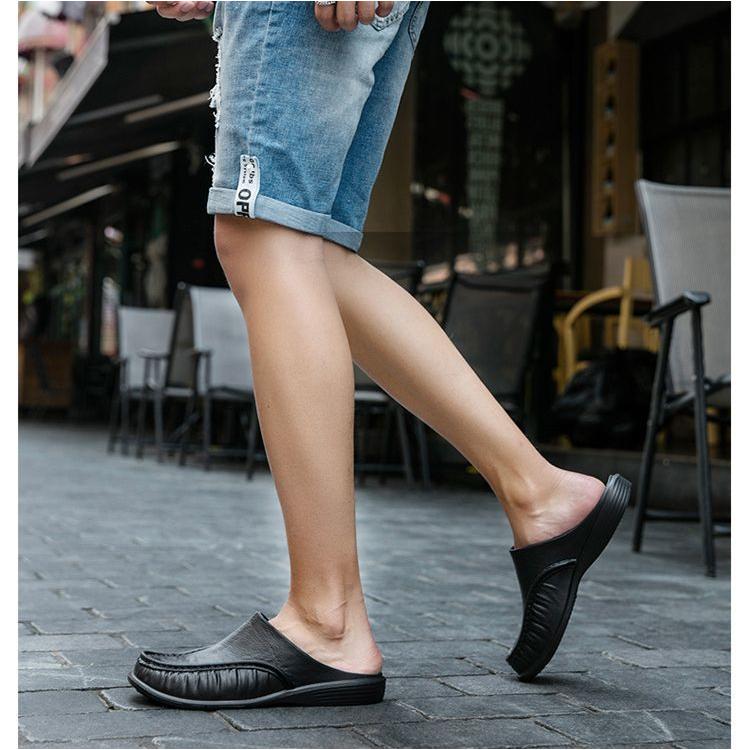 春のコレクション スリッポン シューズ 靴 レザー調 メンズ 男性用 紳士用 踵なし かかとレス かっこいい おしゃれ カジュアル サボシューズ ブラック ブラウン 黒 Simbcity Net
