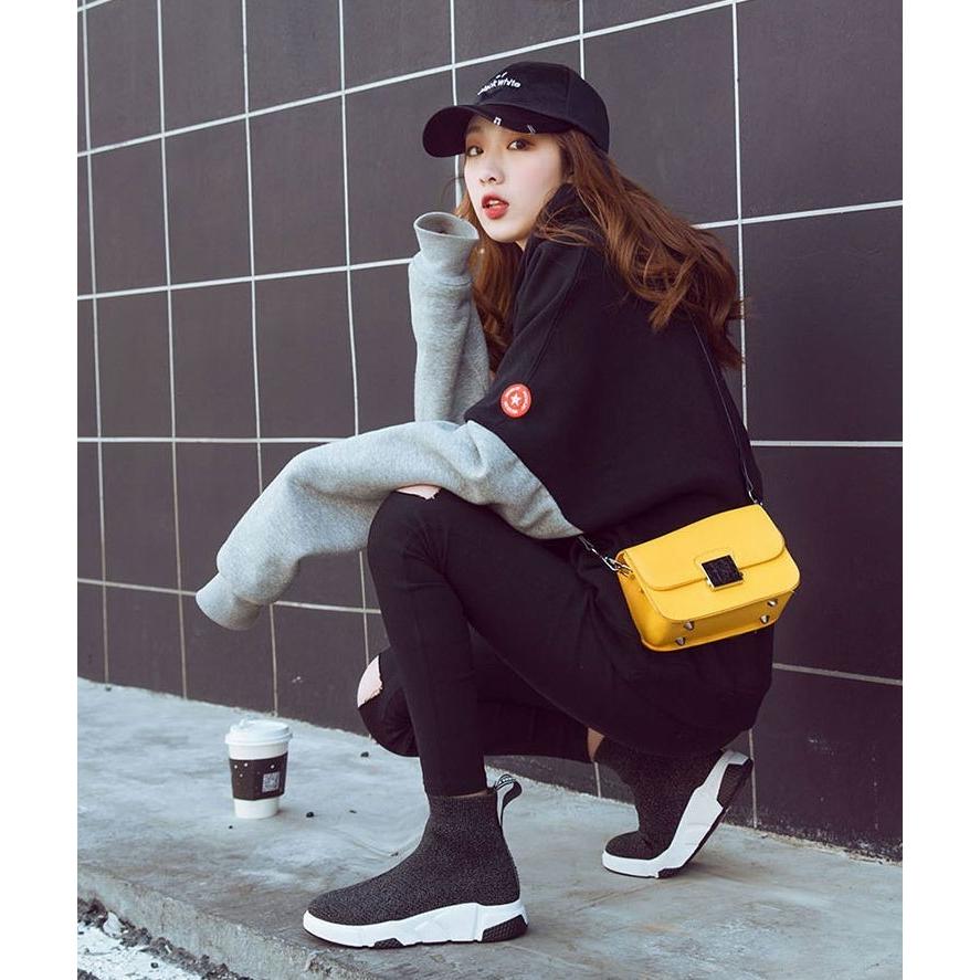 ソックススニーカー レディース ソックスシューズ 靴 シューズ バイカラー シンプル カジュアル スポーティー おしゃれ かわいい Kutu おとりよせ Com 通販 Yahoo ショッピング